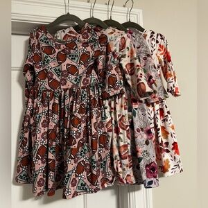 4T Mila & Rose BUNDLE Twirl Toddler Girl Dresses - 4 football fall leaf dresses